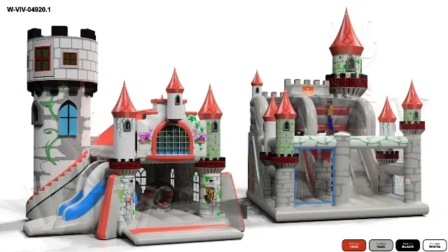 Slide Knight's Castle with Active Center - in two parts commercial inflatable active center